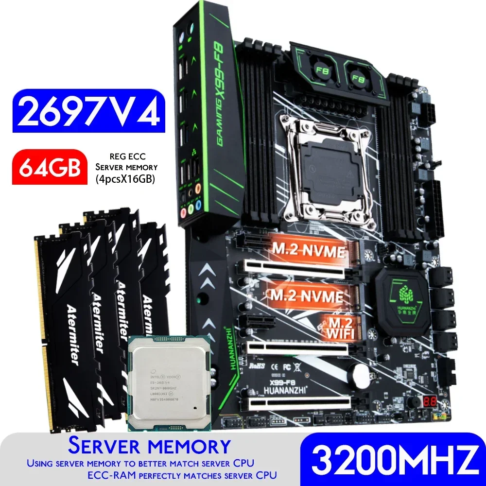 Scheda madre HUANANZHI X99 F8  - 64Gb Ddr4 Ecc Reg 3200Mhz recensione e prezzo